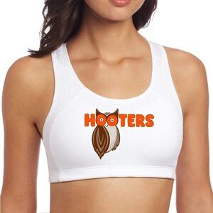 Women’s Hooters White Promo Offical Sports Bra Large